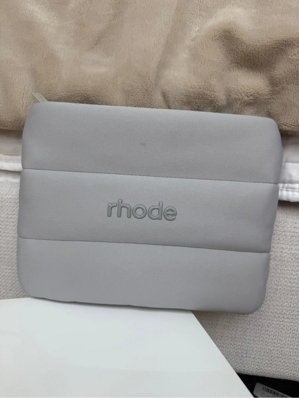 Rhode Gray Puffer Makeup Bag Cosmetic Pouch Travel Organizer